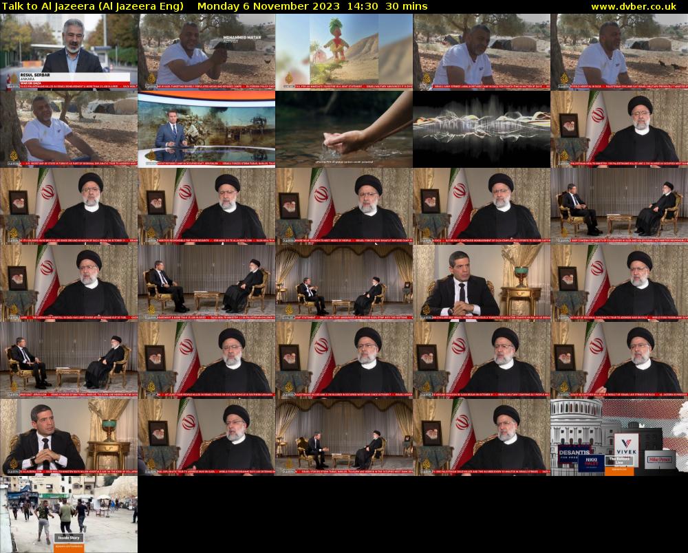Talk to Al Jazeera (Al Jazeera Eng) Monday 6 November 2023 14:30 - 15:00