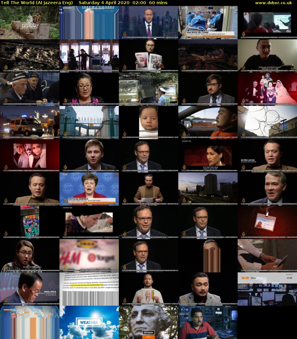 Tell The World (Al Jazeera Eng) Saturday 4 April 2020 02:00 - 03:00