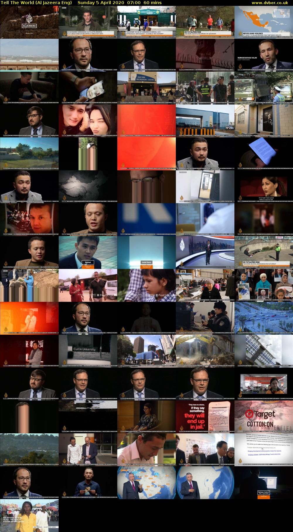 Tell The World (Al Jazeera Eng) Sunday 5 April 2020 07:00 - 08:00