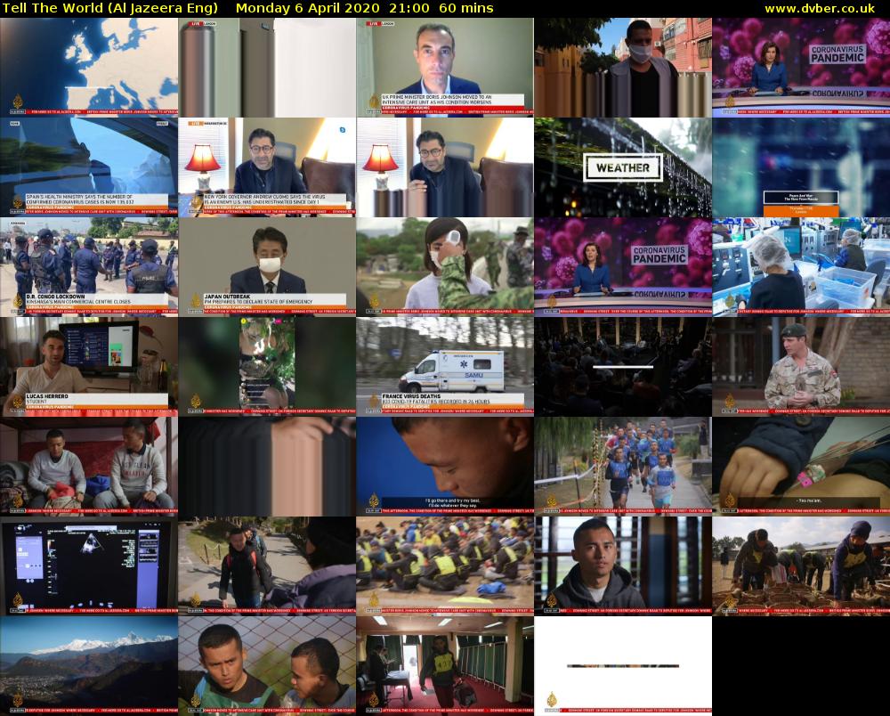 Tell The World (Al Jazeera Eng) Monday 6 April 2020 21:00 - 22:00