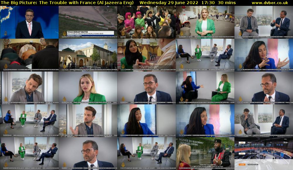 The Big Picture: The Trouble with France (Al Jazeera Eng) Wednesday 29 June 2022 17:30 - 18:00