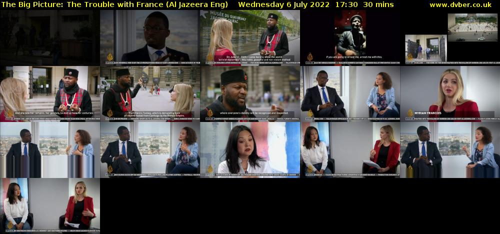 The Big Picture: The Trouble with France (Al Jazeera Eng) Wednesday 6 July 2022 17:30 - 18:00