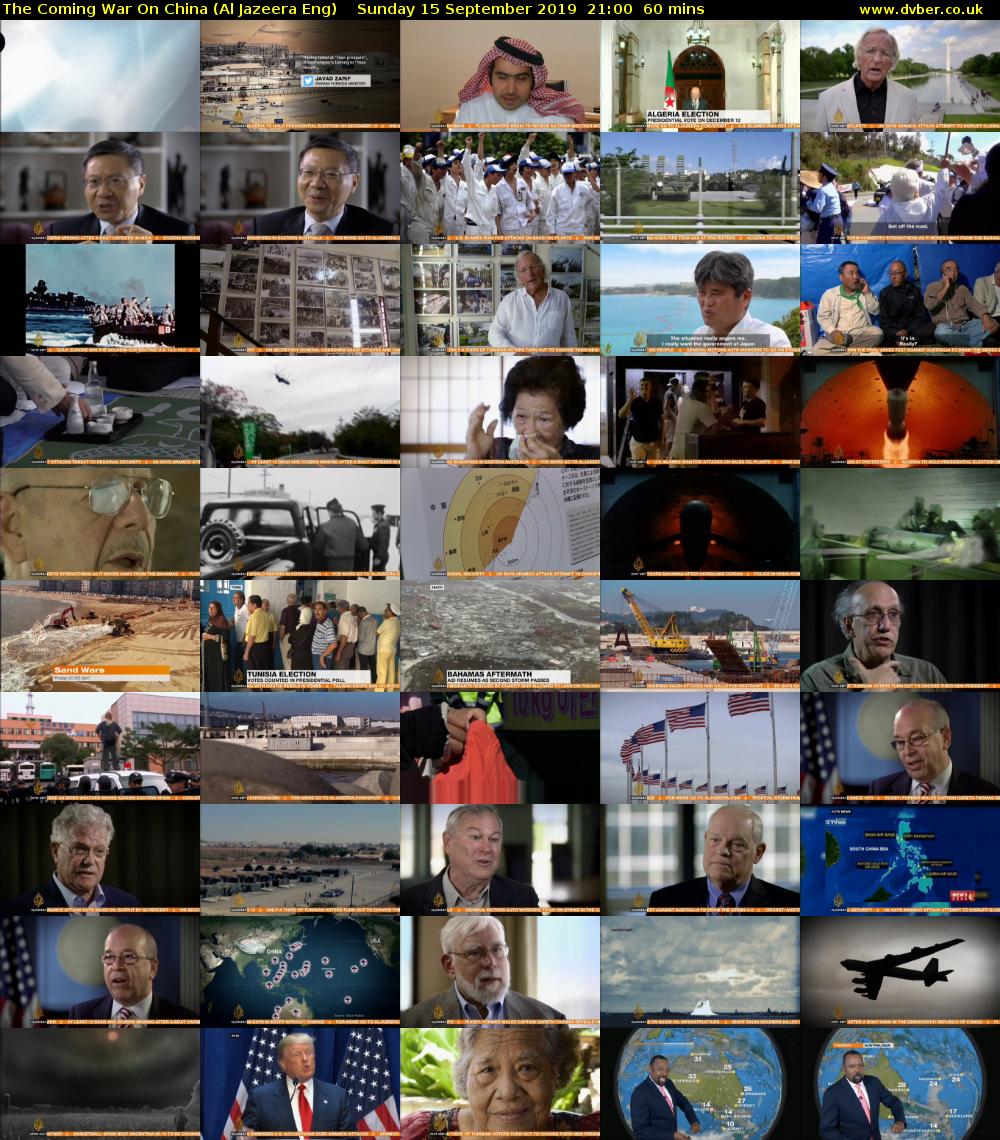 The Coming War On China (Al Jazeera Eng) Sunday 15 September 2019 21:00 - 22:00