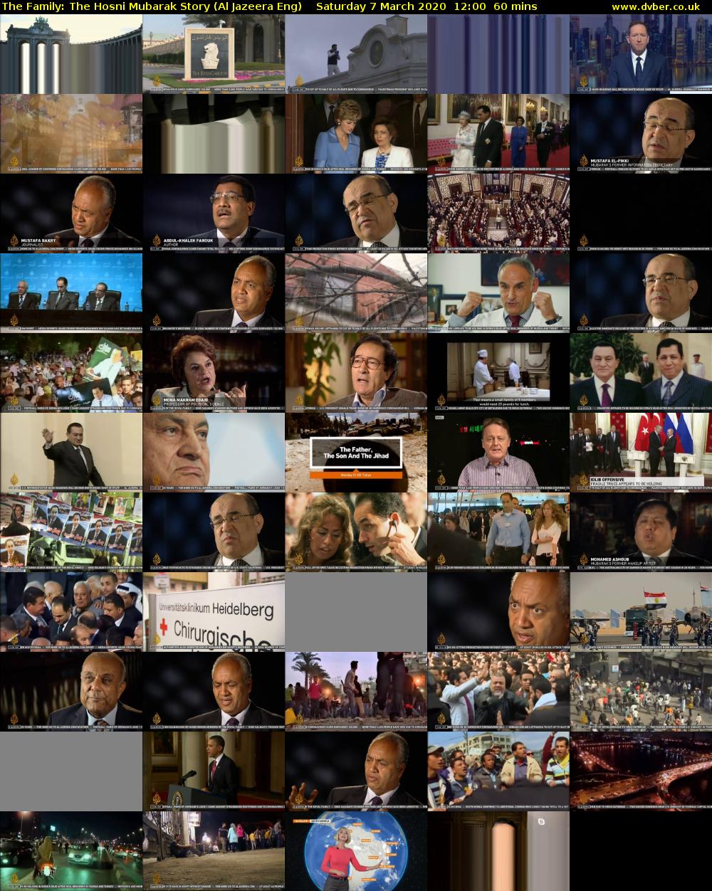 The Family: The Hosni Mubarak Story (Al Jazeera Eng) Saturday 7 March 2020 12:00 - 13:00