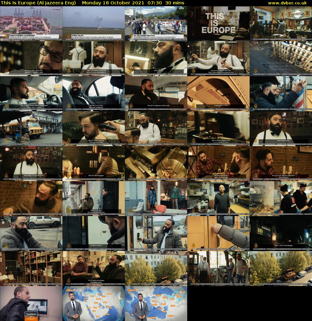 This Is Europe (Al Jazeera Eng) Monday 18 October 2021 07:30 - 08:00