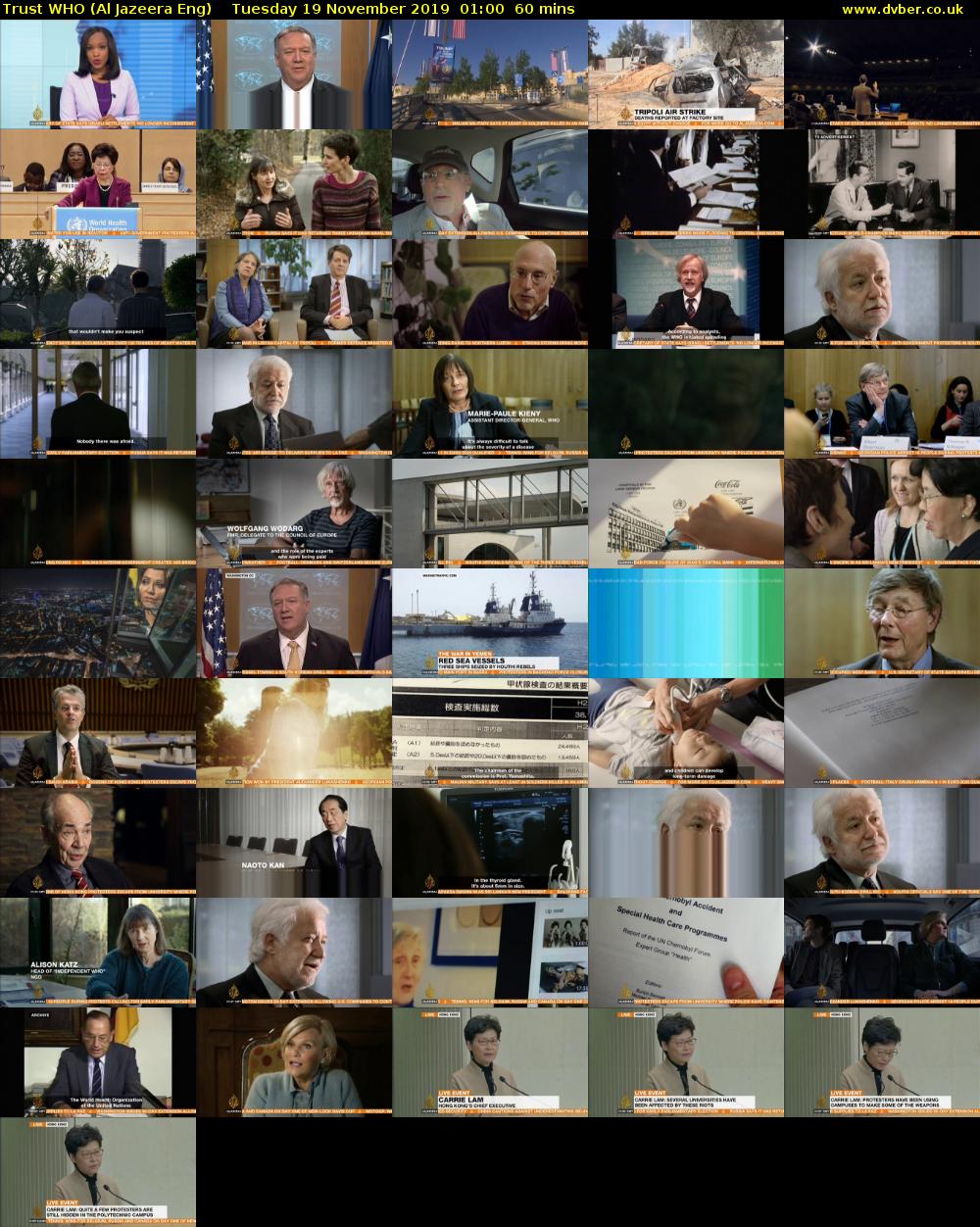Trust WHO (Al Jazeera Eng) Tuesday 19 November 2019 01:00 - 02:00
