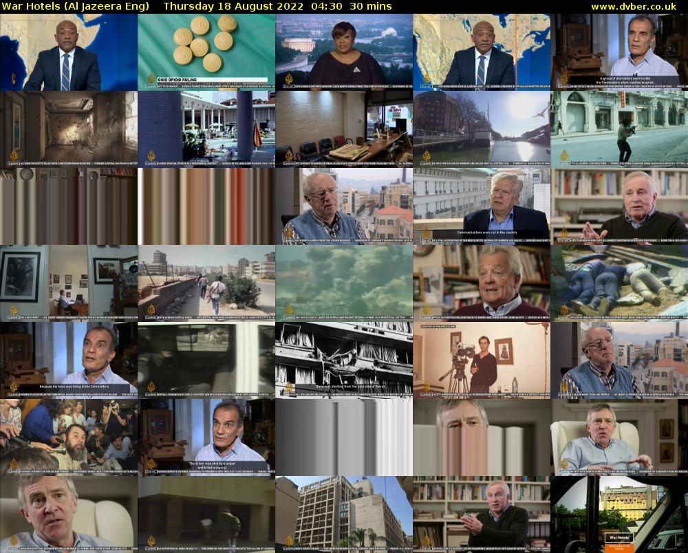 War Hotels (Al Jazeera Eng) Thursday 18 August 2022 04:30 - 05:00