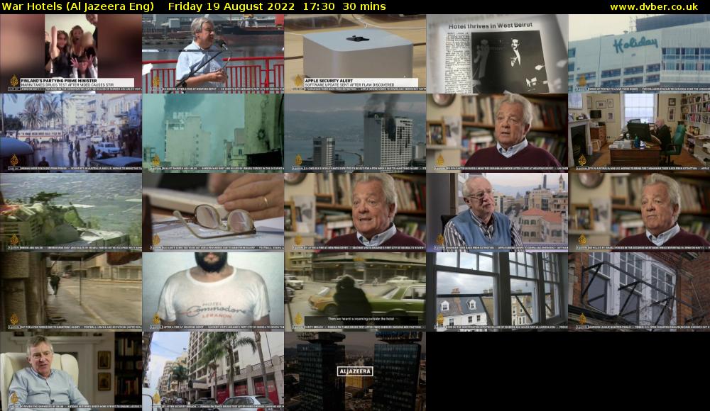 War Hotels (Al Jazeera Eng) Friday 19 August 2022 17:30 - 18:00