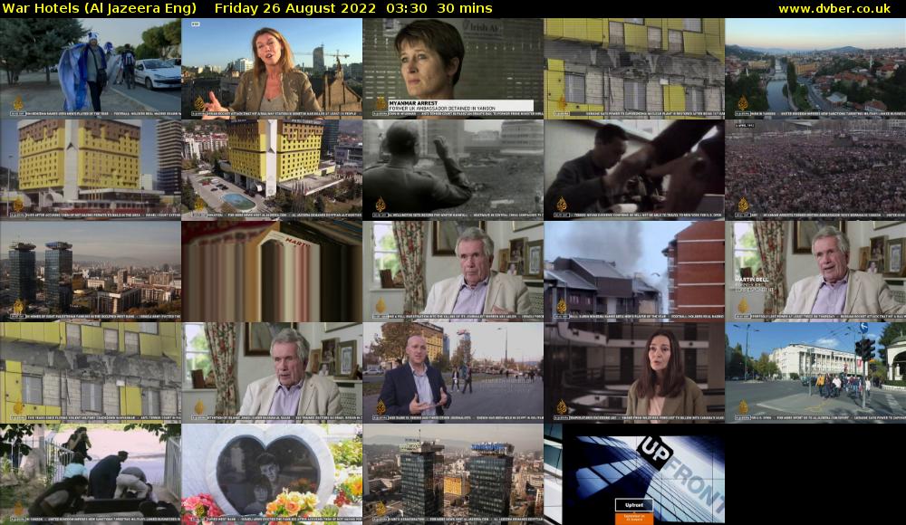 War Hotels (Al Jazeera Eng) Friday 26 August 2022 03:30 - 04:00