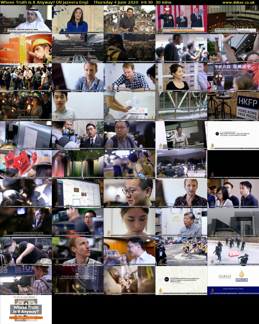 Whose Truth Is It Anyway? (Al Jazeera Eng) Thursday 4 June 2020 04:30 - 05:00