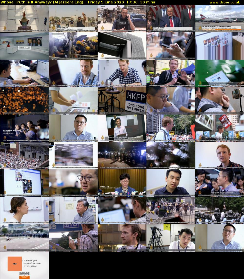 Whose Truth Is It Anyway? (Al Jazeera Eng) Friday 5 June 2020 17:30 - 18:00