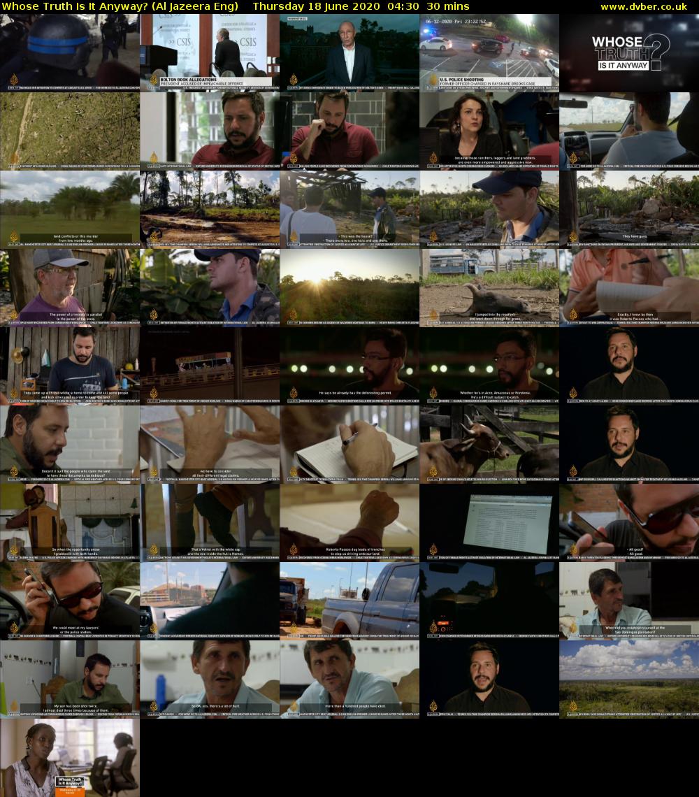 Whose Truth Is It Anyway? (Al Jazeera Eng) Thursday 18 June 2020 04:30 - 05:00