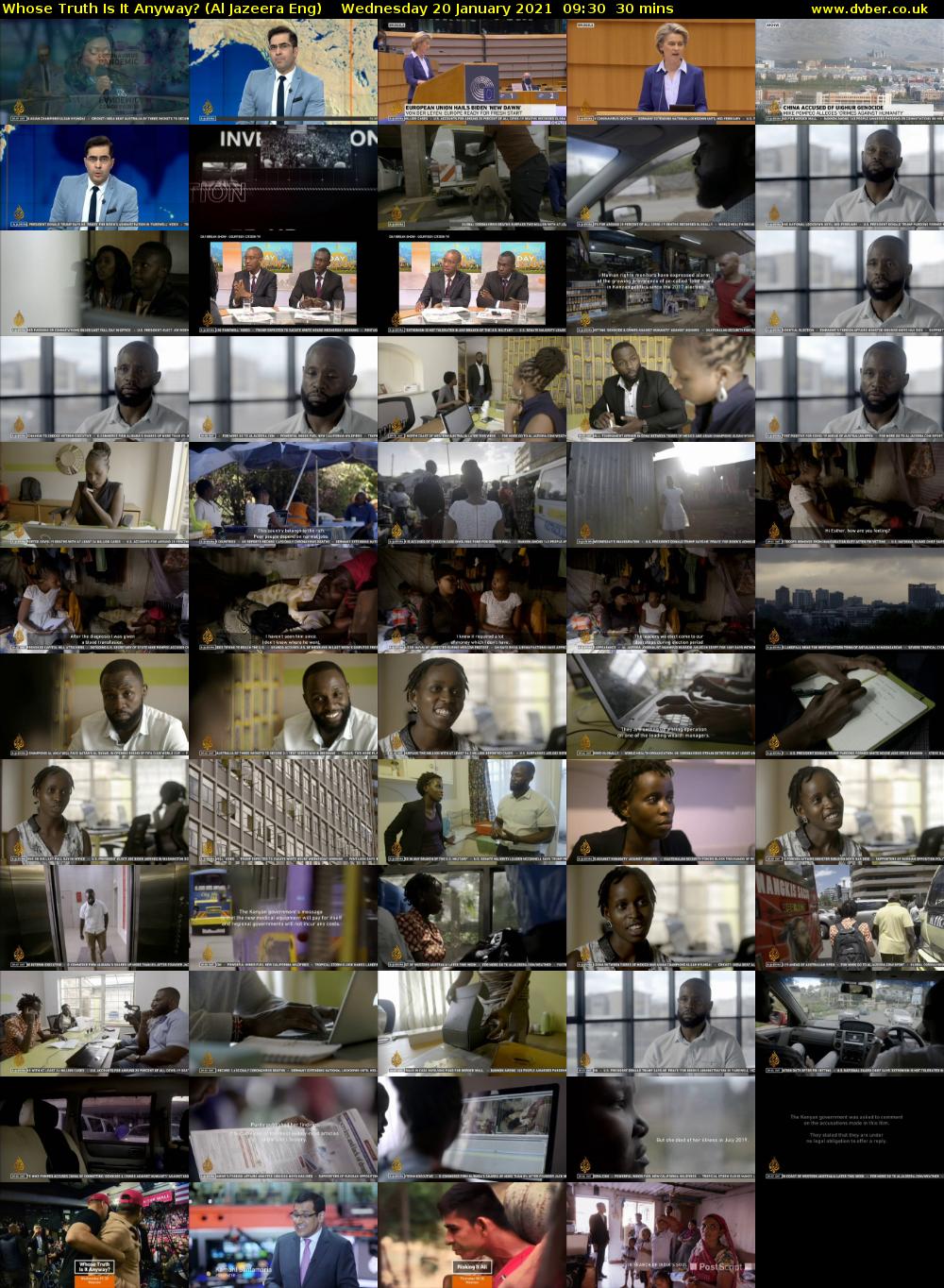 Whose Truth Is It Anyway? (Al Jazeera Eng) Wednesday 20 January 2021 09:30 - 10:00