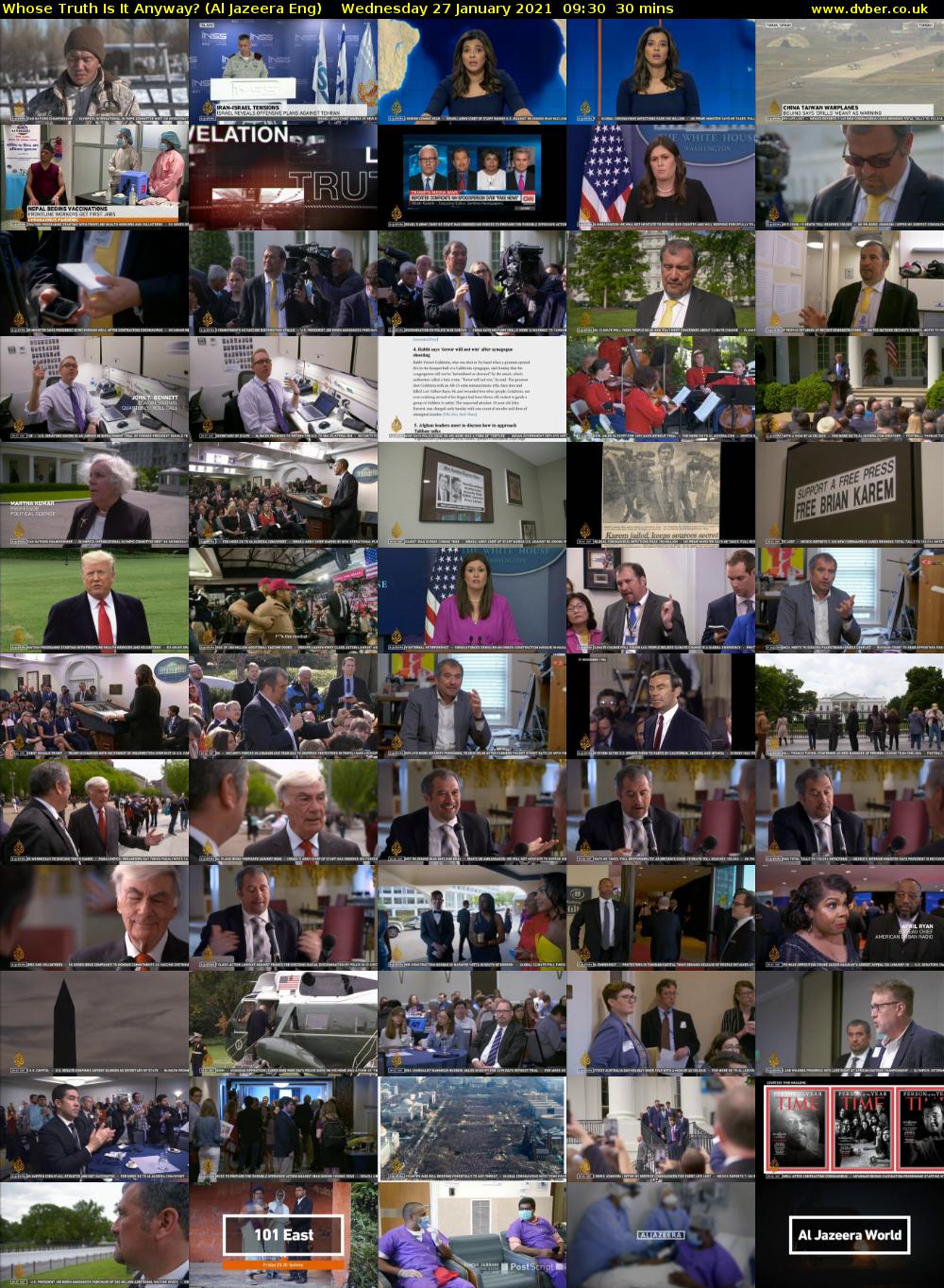 Whose Truth Is It Anyway? (Al Jazeera Eng) Wednesday 27 January 2021 09:30 - 10:00