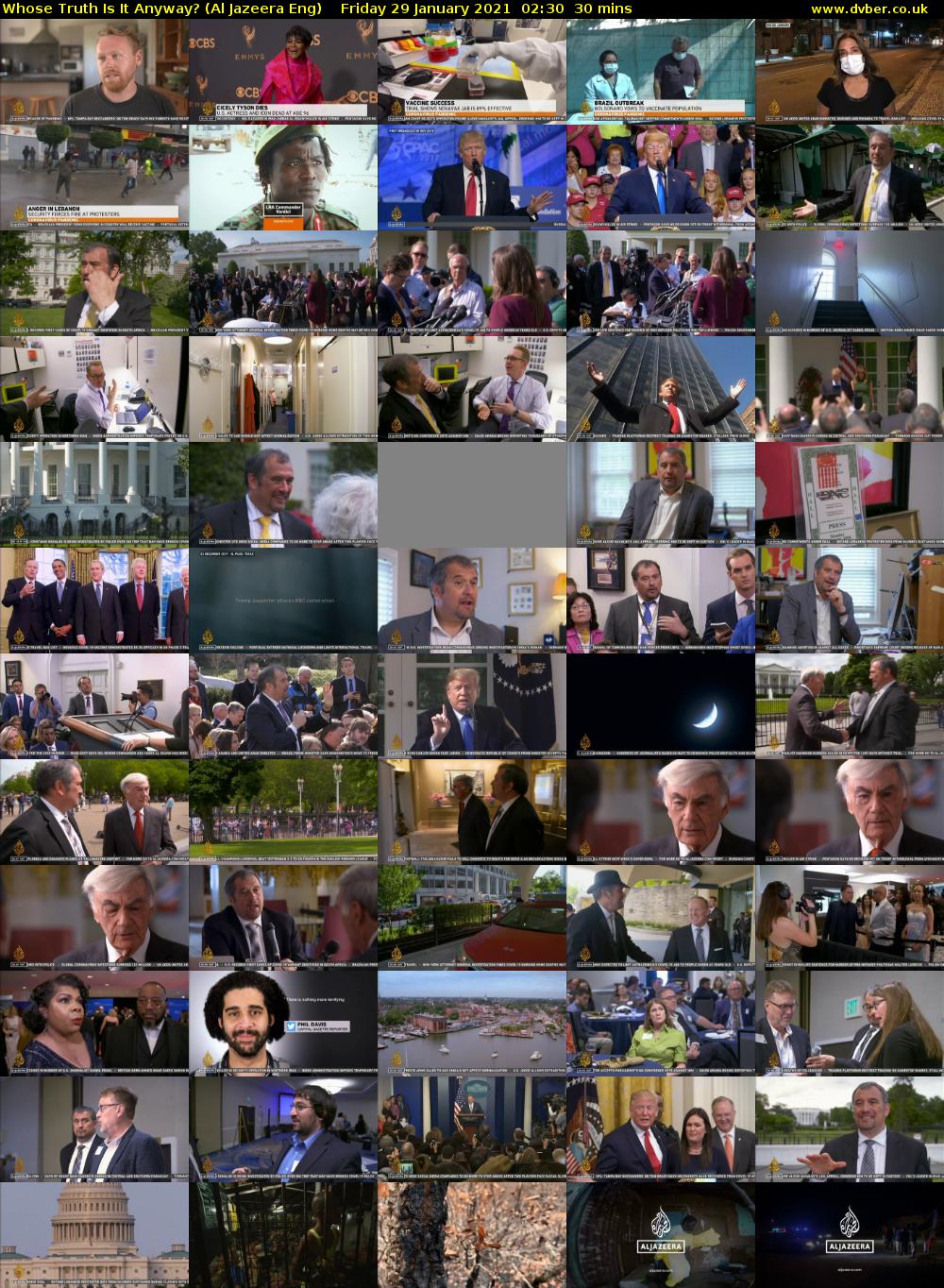 Whose Truth Is It Anyway? (Al Jazeera Eng) Friday 29 January 2021 02:30 - 03:00