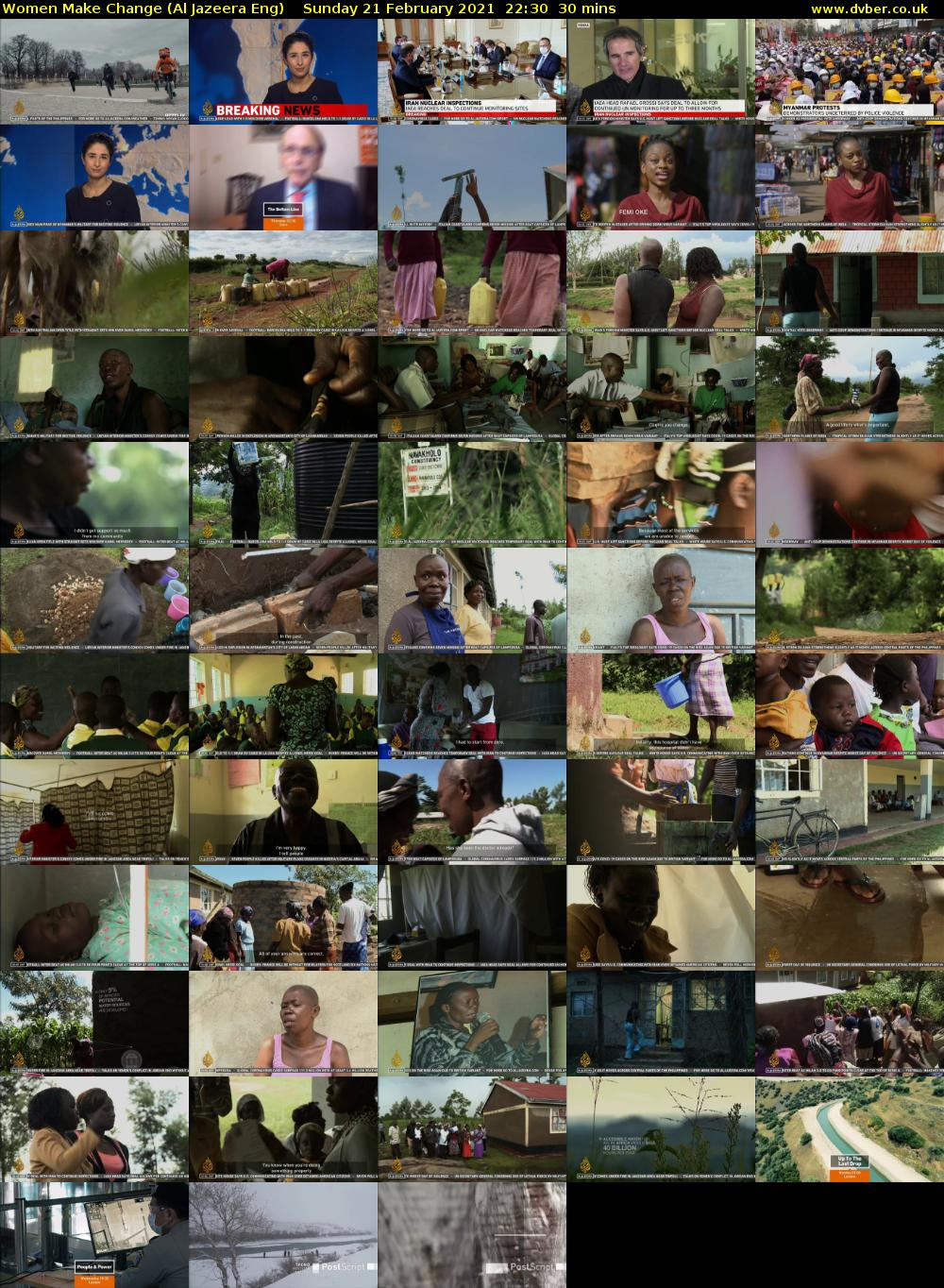 Women Make Change (Al Jazeera Eng) Sunday 21 February 2021 22:30 - 23:00