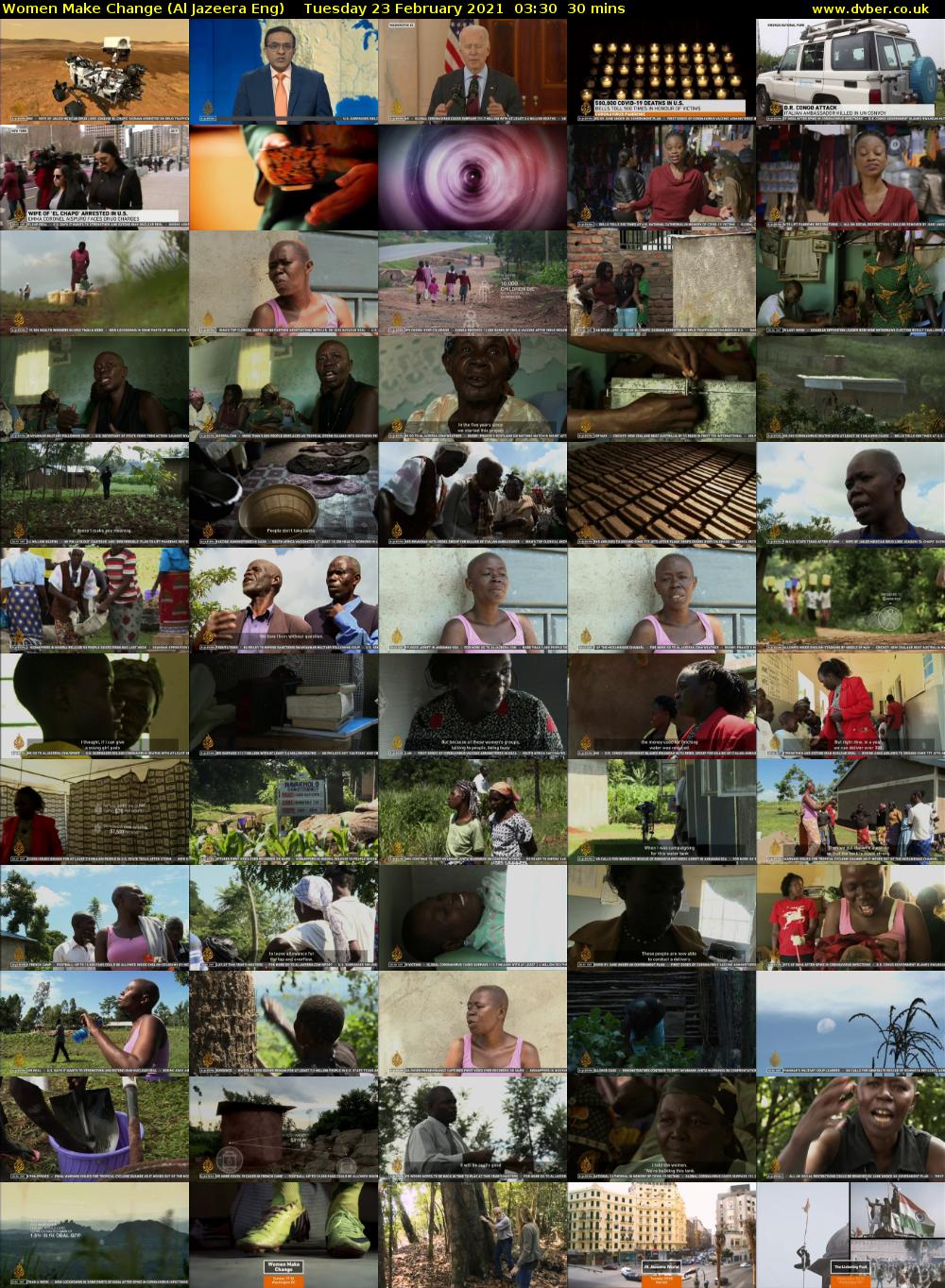 Women Make Change (Al Jazeera Eng) Tuesday 23 February 2021 03:30 - 04:00
