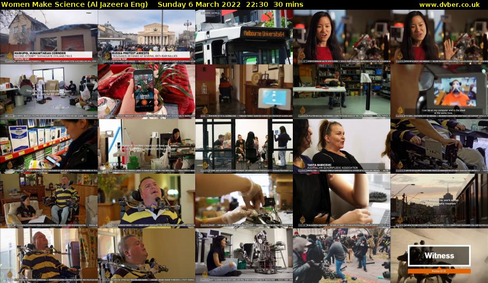 Women Make Science (Al Jazeera Eng) Sunday 6 March 2022 22:30 - 23:00