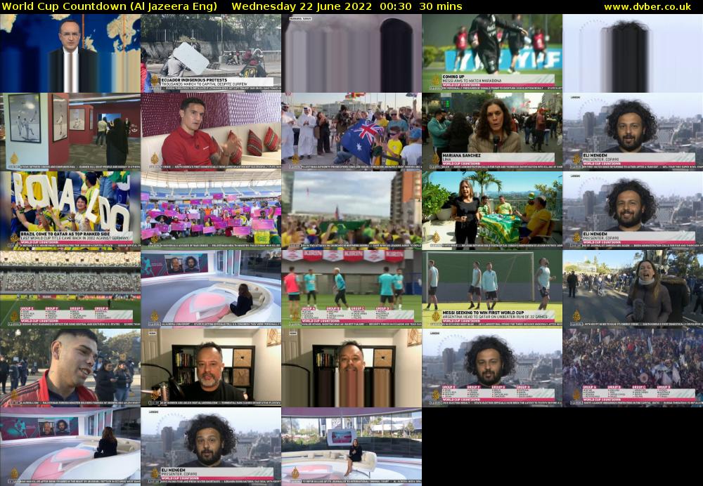 World Cup Countdown (Al Jazeera Eng) Wednesday 22 June 2022 00:30 - 01:00