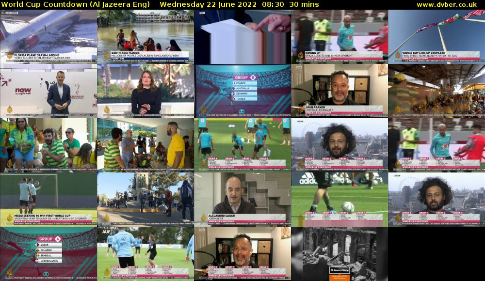 World Cup Countdown (Al Jazeera Eng) Wednesday 22 June 2022 08:30 - 09:00