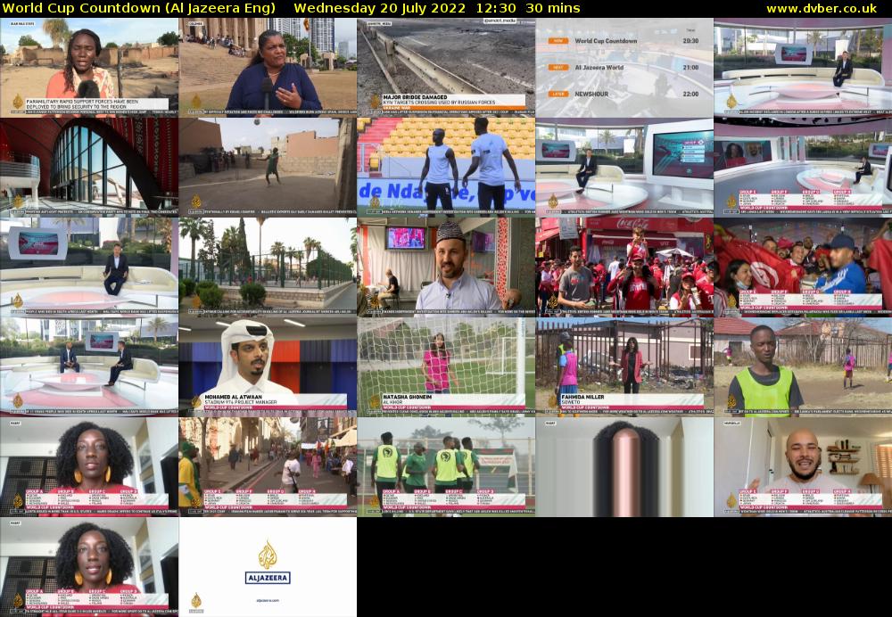 World Cup Countdown (Al Jazeera Eng) Wednesday 20 July 2022 12:30 - 13:00