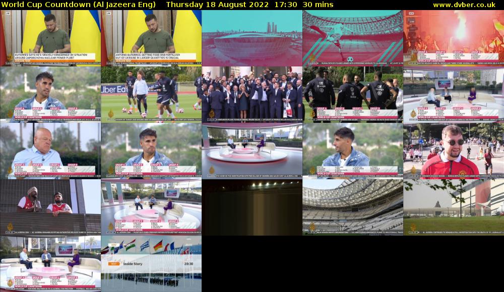 World Cup Countdown (Al Jazeera Eng) Thursday 18 August 2022 17:30 - 18:00