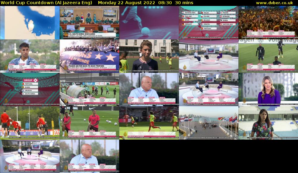 World Cup Countdown (Al Jazeera Eng) Monday 22 August 2022 08:30 - 09:00