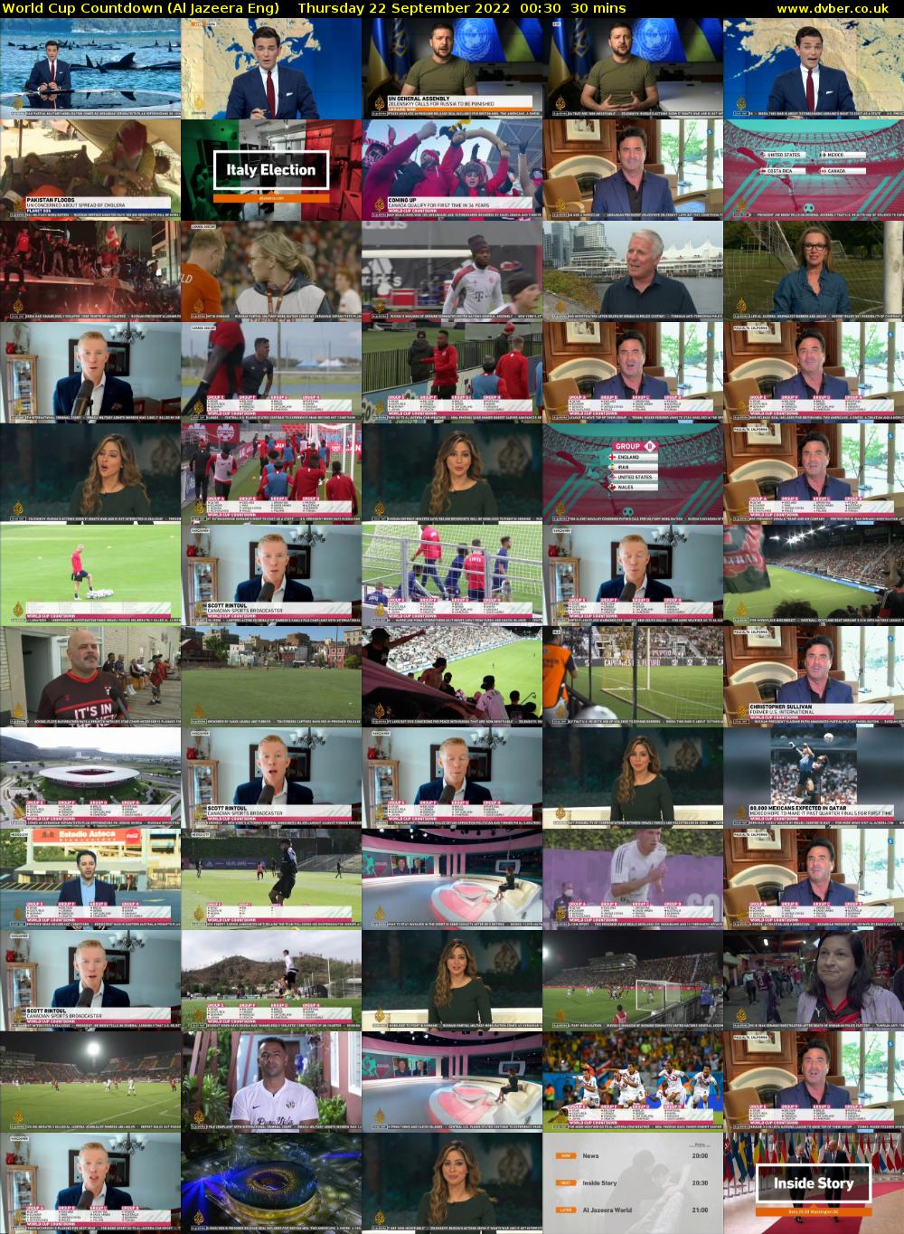 World Cup Countdown (Al Jazeera Eng) Thursday 22 September 2022 00:30 - 01:00