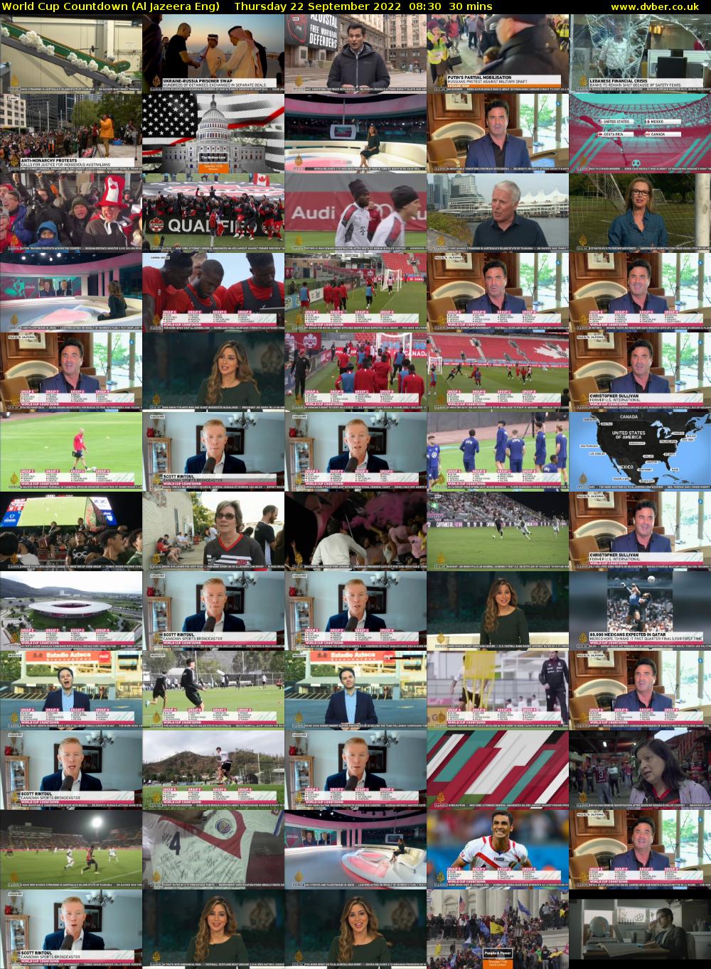 World Cup Countdown (Al Jazeera Eng) Thursday 22 September 2022 08:30 - 09:00