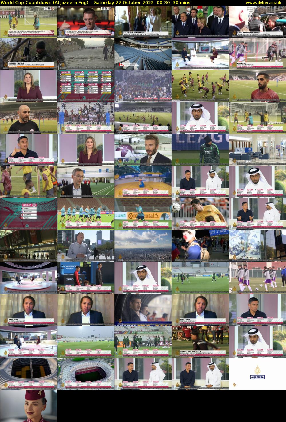 World Cup Countdown (Al Jazeera Eng) Saturday 22 October 2022 00:30 - 01:00