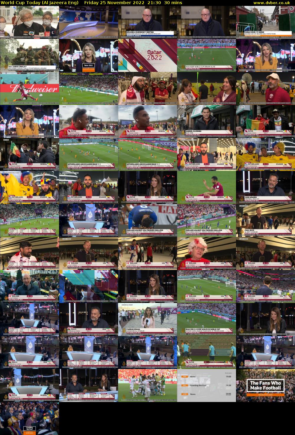 World Cup Today (Al Jazeera Eng) Friday 25 November 2022 21:30 - 22:00