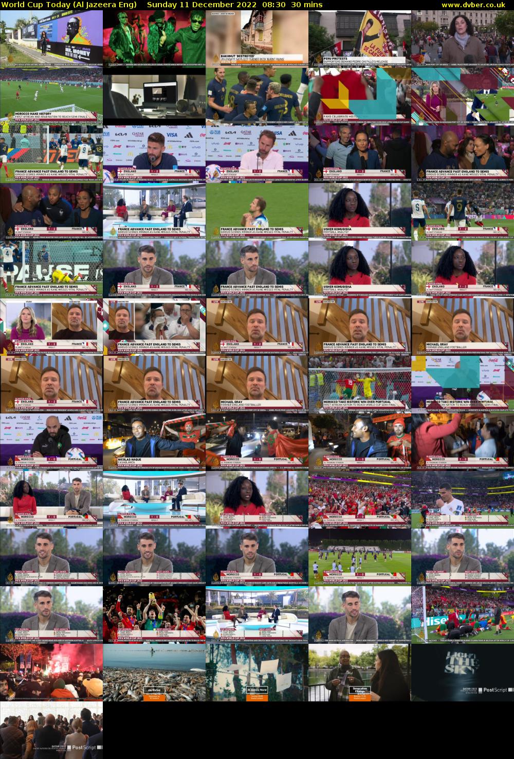 World Cup Today (Al Jazeera Eng) Sunday 11 December 2022 08:30 - 09:00