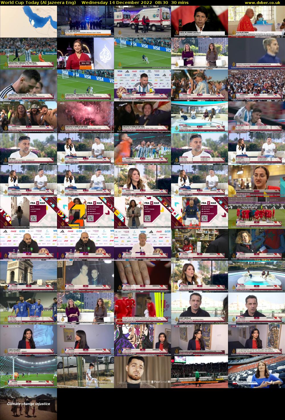World Cup Today (Al Jazeera Eng) Wednesday 14 December 2022 08:30 - 09:00