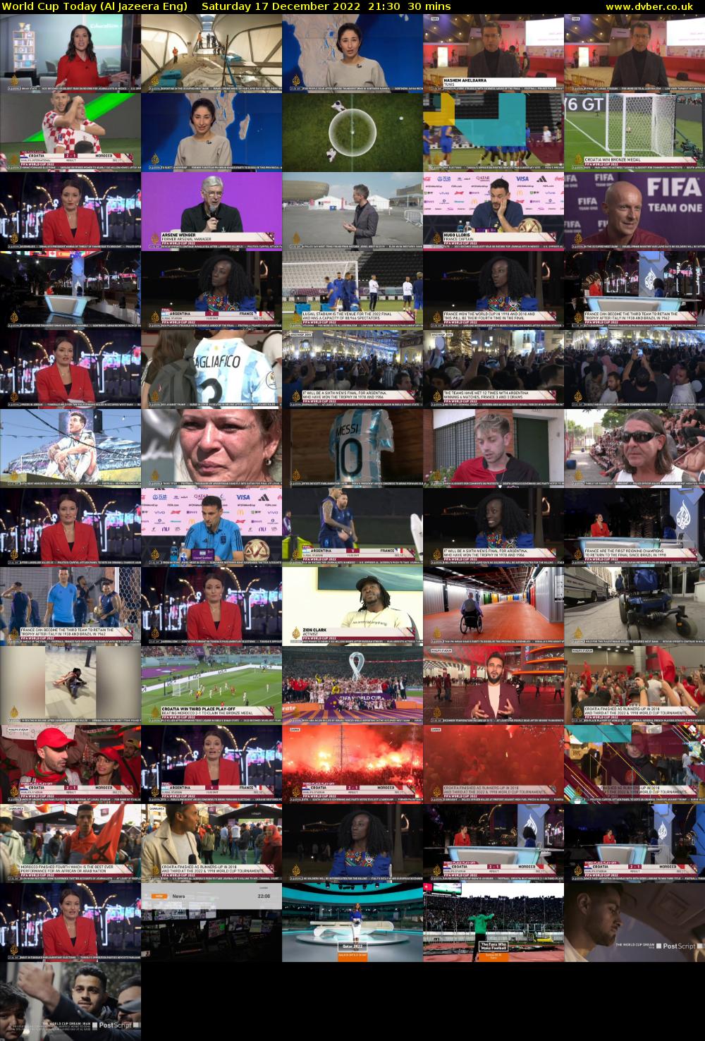 World Cup Today (Al Jazeera Eng) Saturday 17 December 2022 21:30 - 22:00