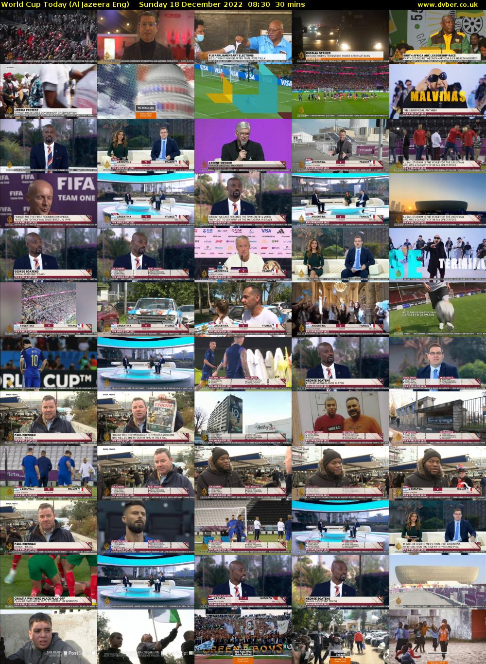World Cup Today (Al Jazeera Eng) Sunday 18 December 2022 08:30 - 09:00