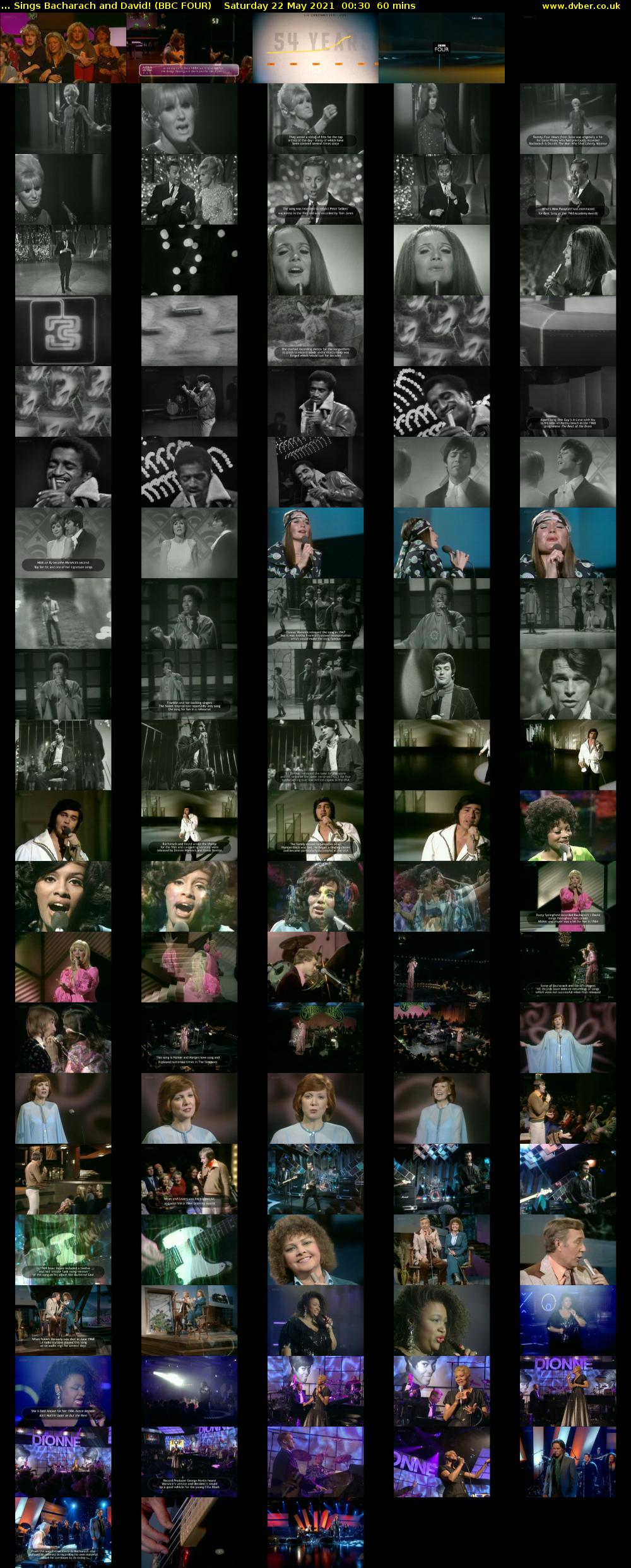 ... Sings Bacharach and David! (BBC FOUR) Saturday 22 May 2021 00:30 - 01:30