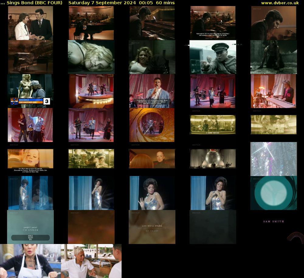 ... Sings Bond (BBC FOUR) Saturday 7 September 2024 00:05 - 01:05