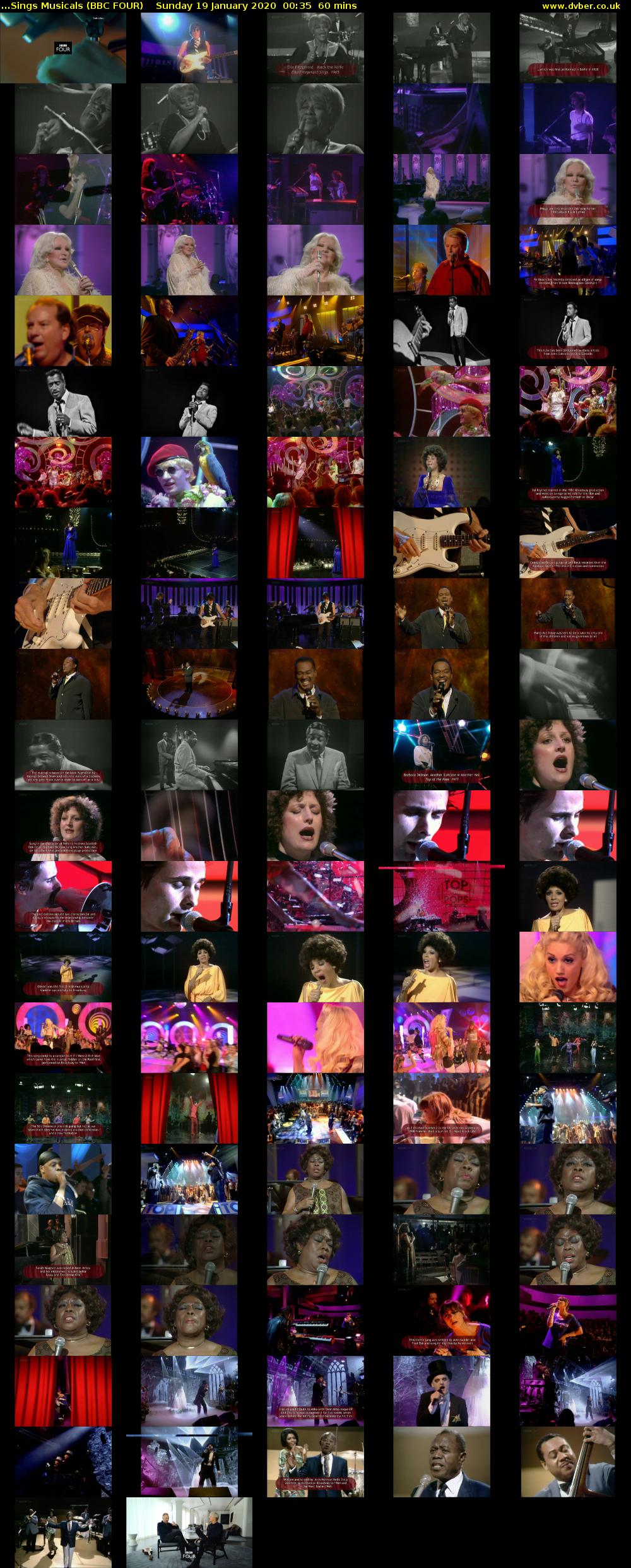 ...Sings Musicals (BBC FOUR) Sunday 19 January 2020 00:35 - 01:35