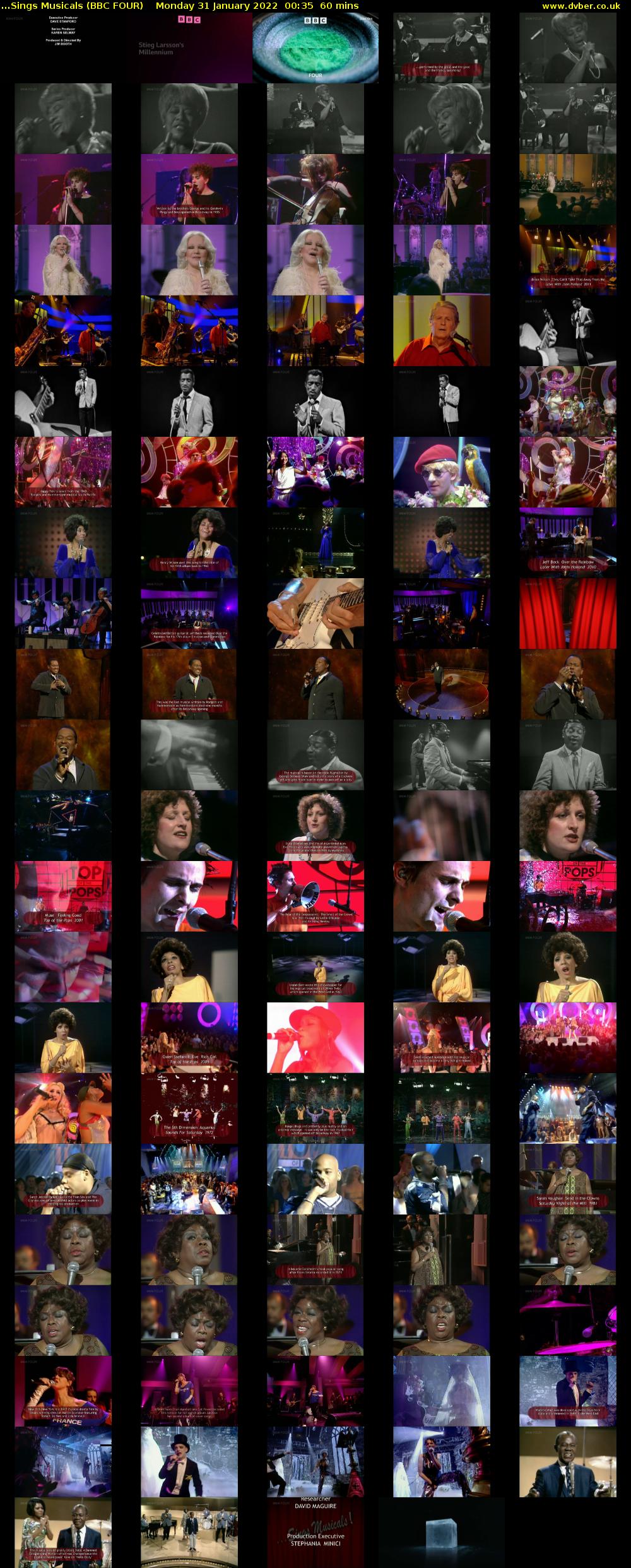 ...Sings Musicals (BBC FOUR) Monday 31 January 2022 00:35 - 01:35