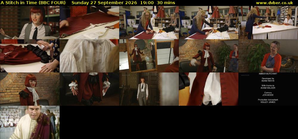 A Stitch in Time (BBC FOUR) Sunday 27 September 2026 19:00 - 19:30