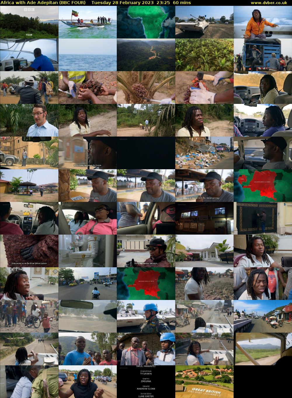 Africa with Ade Adepitan (BBC FOUR) Tuesday 28 February 2023 23:25 - 00:25