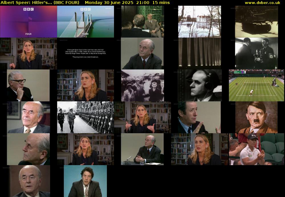 Albert Speer: Hitler's... (BBC FOUR) Monday 30 June 2025 21:00 - 21:15