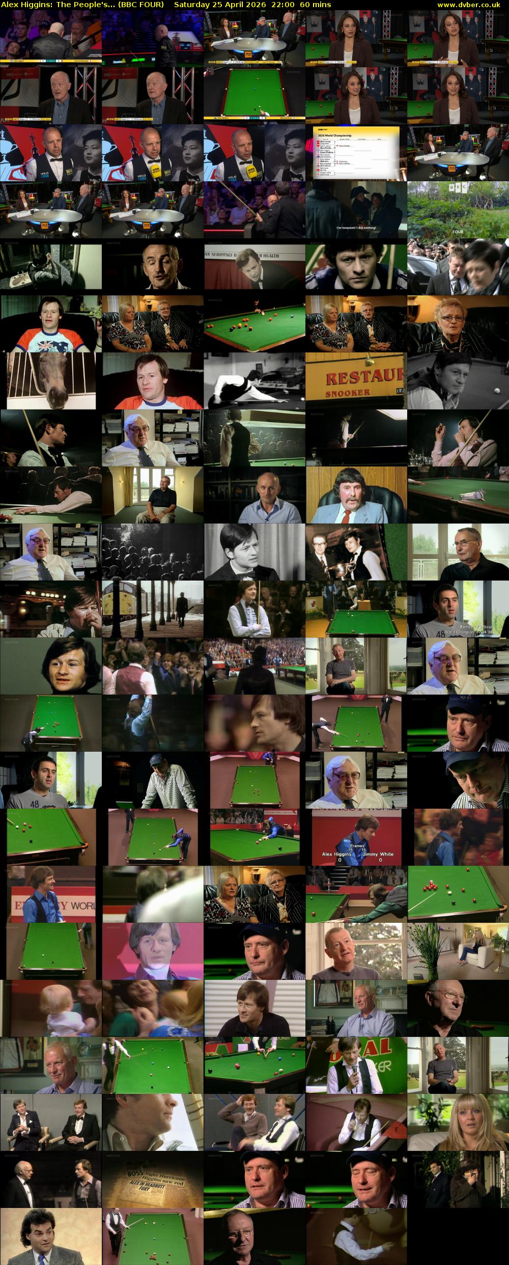 Alex Higgins: The People's... (BBC FOUR) Saturday 25 April 2026 22:00 - 23:00