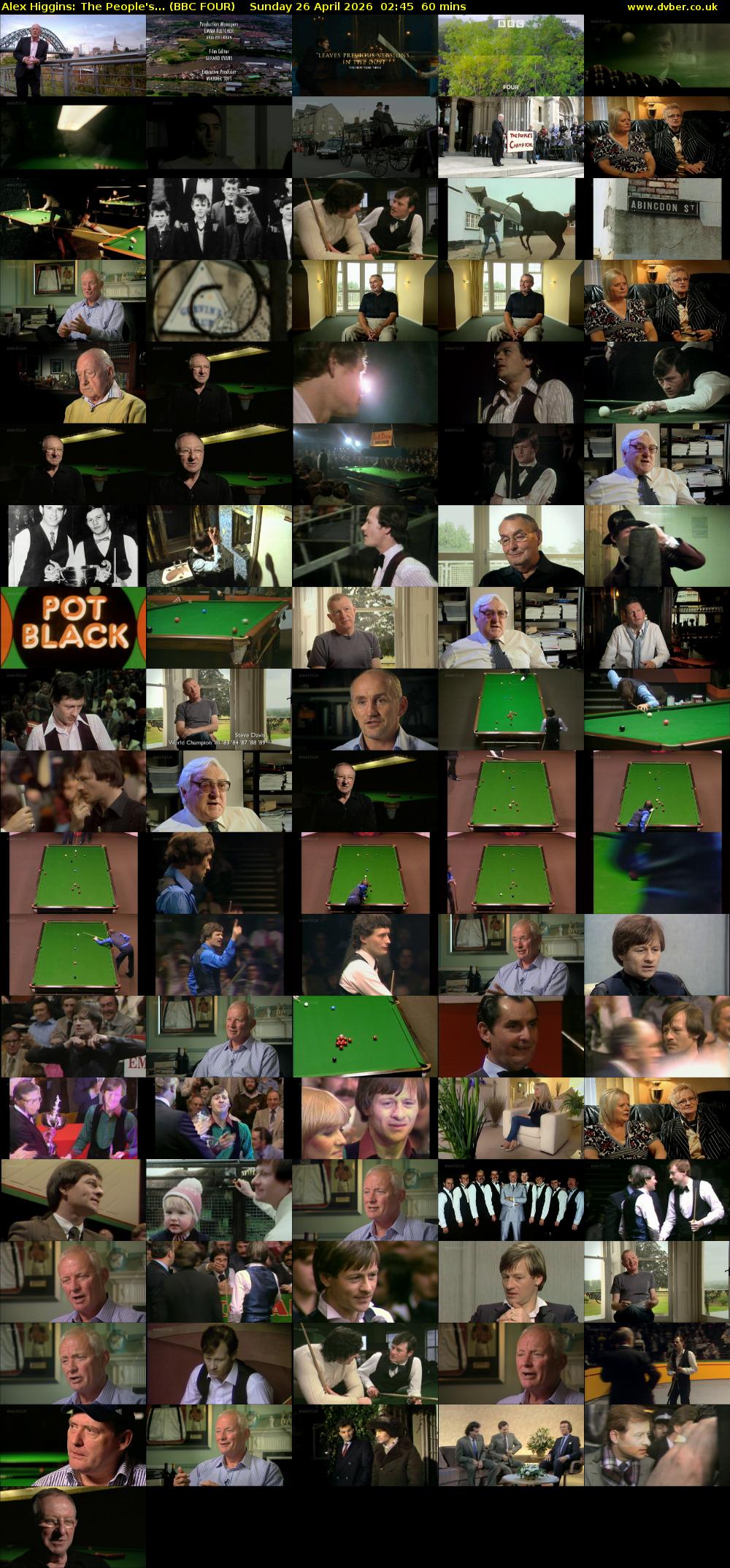 Alex Higgins: The People's... (BBC FOUR) Sunday 26 April 2026 02:45 - 03:45