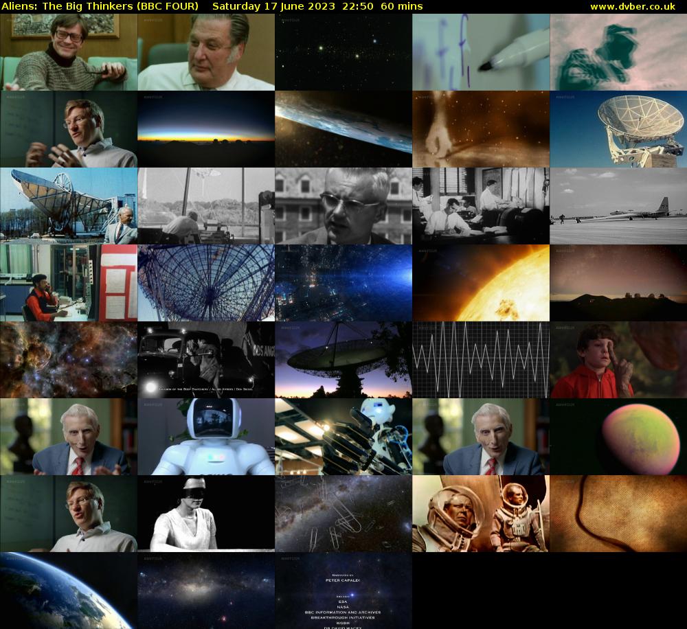 Aliens: The Big Thinkers (BBC FOUR) Saturday 17 June 2023 22:50 - 23:50