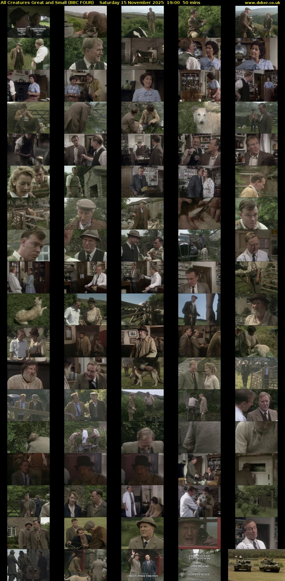 All Creatures Great and Small (BBC FOUR) Saturday 15 November 2025 19:00 - 19:50