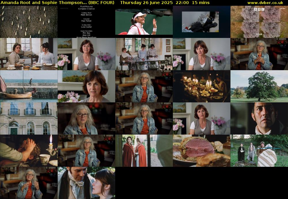 Amanda Root and Sophie Thompson... (BBC FOUR) Thursday 26 June 2025 22:00 - 22:15