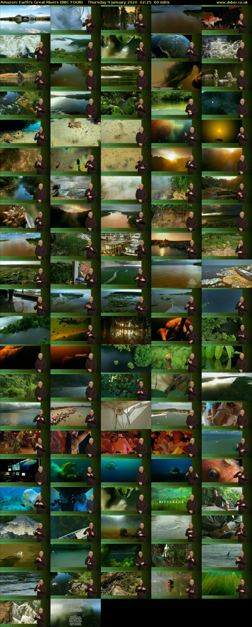 Amazon: Earth's Great Rivers (BBC FOUR) Thursday 9 January 2020 02:25 - 03:25