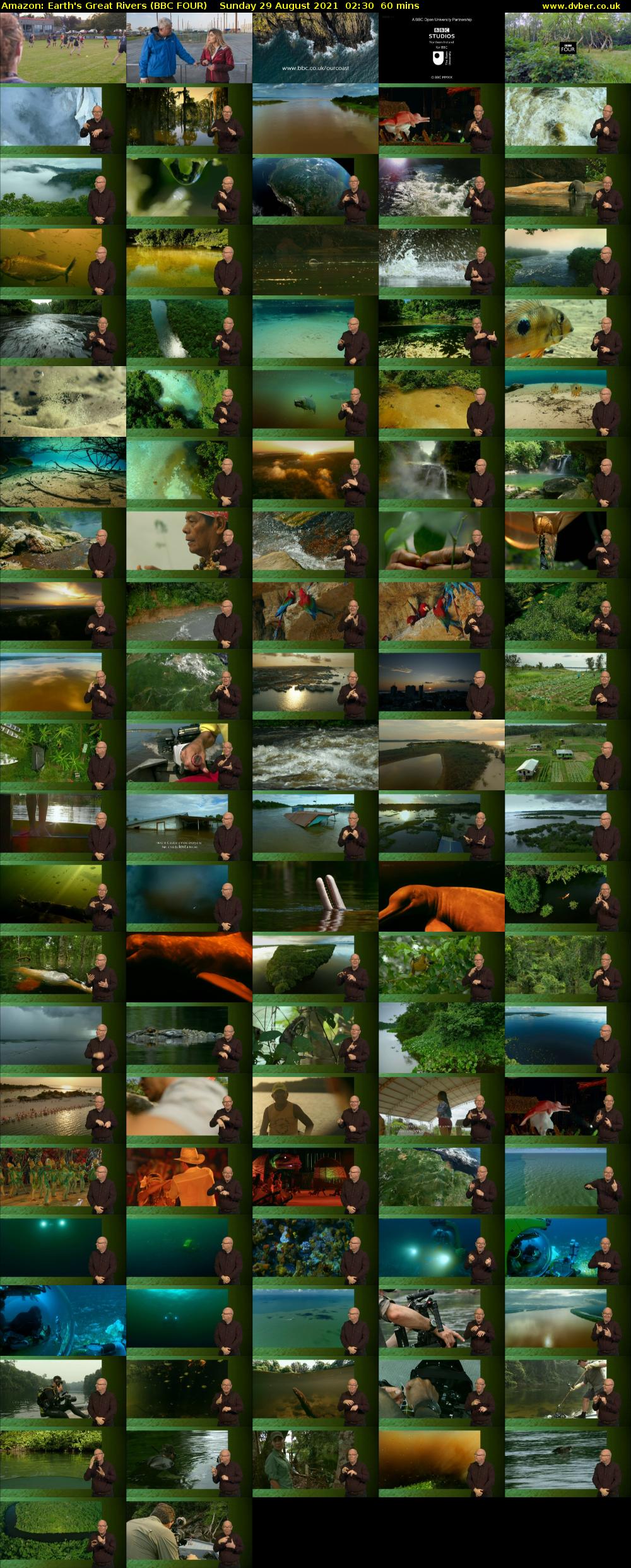 Amazon: Earth's Great Rivers (BBC FOUR) Sunday 29 August 2021 02:30 - 03:30