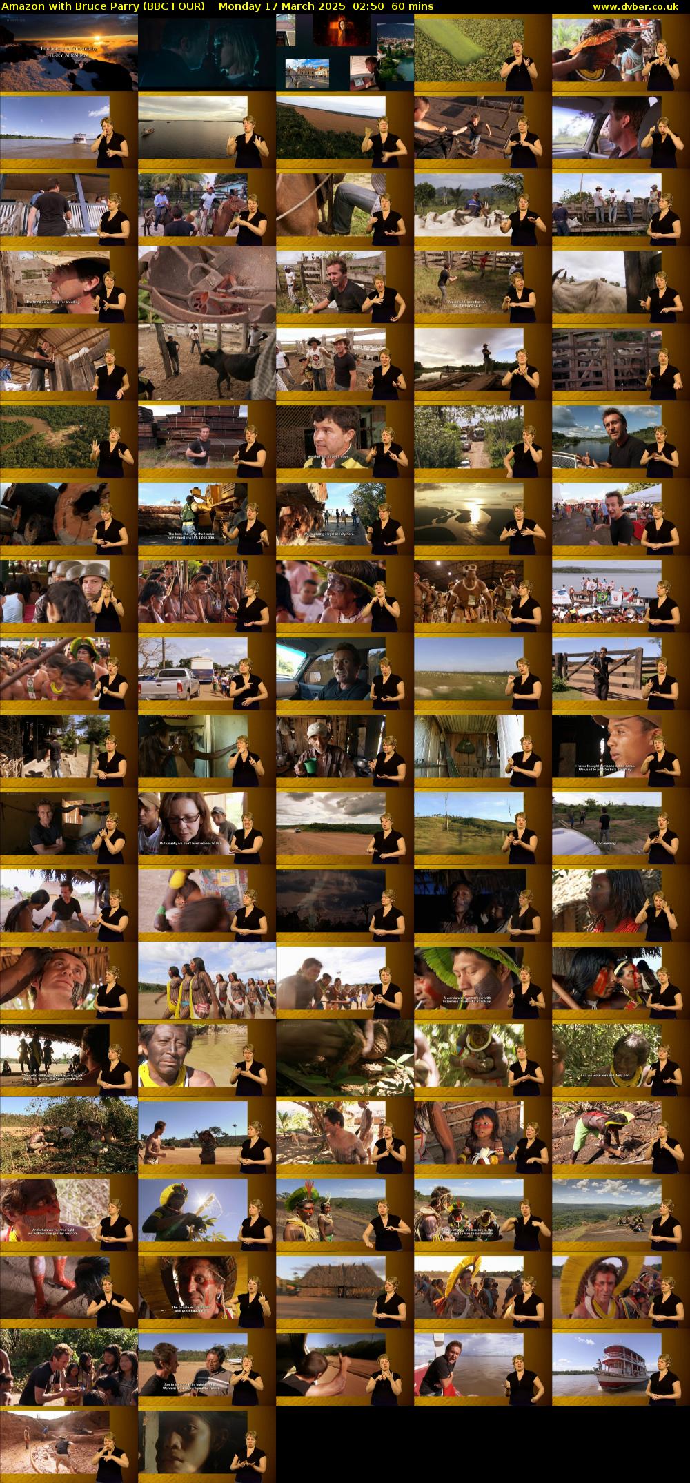 Amazon with Bruce Parry (BBC FOUR) Monday 17 March 2025 02:50 - 03:50